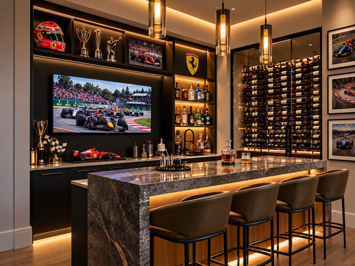 Home bar designed, manufactured and installed by Weizter, design 2