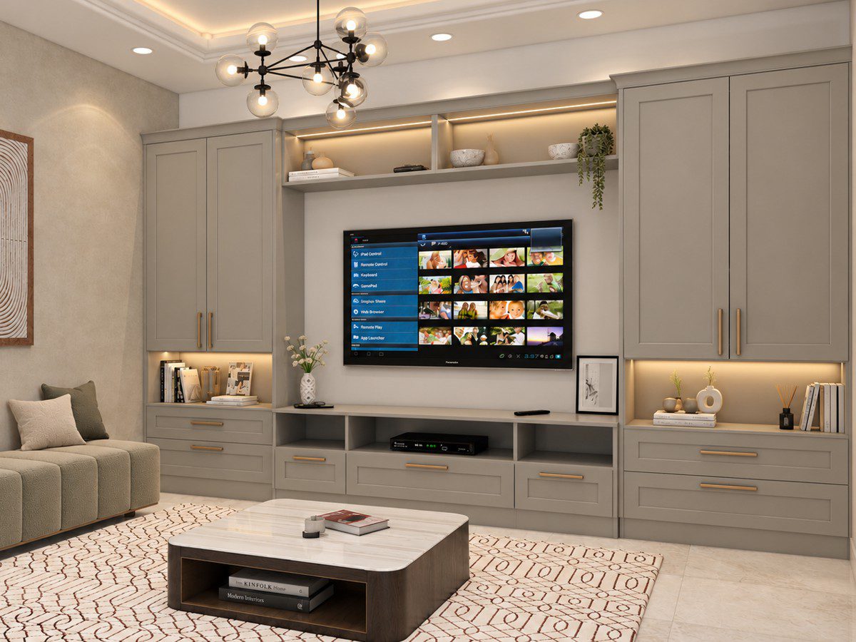 TV media centre designed, manufactured and installed by Weizter, design 6